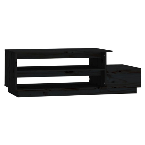 vidaXL Konferenčný stolík čierny 120x50x40,5 cm borovicový masív