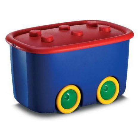 Box na detské hračky KIS Funny L, 46L, modrý/červený, úložný, s vekom 39x58x32 cm