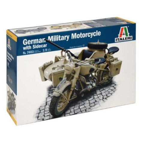 Model Kit military 7403 - German Military Motorcycle with Sidecar (1:9)