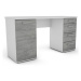 Písací stôl Walter, biely/šedý betón%