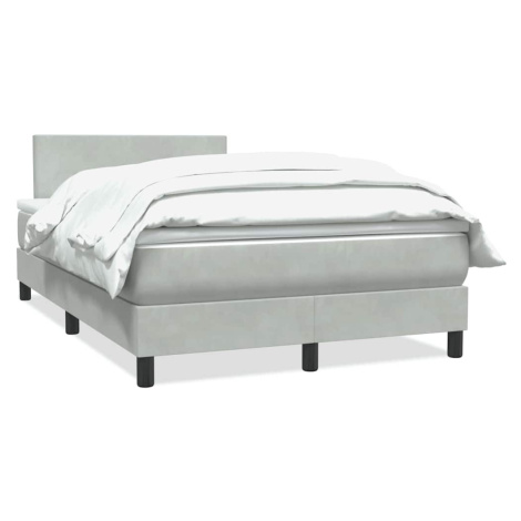 vidaXL Posteľný rám boxsping s matracom bledosivý 120x210 cm zamat