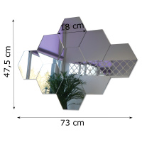 Dekoratívne zrkadlá Hexagon sada 9 kusov