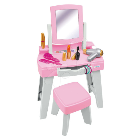 Kozmetický stolík so stoličkou My Very First Beauty Table Écoiffier so sušičom na vlasy a 11 dop