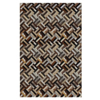 KONDELA Typ 2 kožený koberec 200x300 cm vzor patchwork