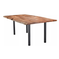 Sconto Jedálenský stôl GURU FOREST akácia/čierna, 80x80 cm