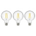 LED žiarovka, E27, G95, 3,8W, 3000K, 806lm, 3 kusy