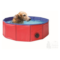 Skladací nylonový bazén pre psov 120x30cm červený a modrý 1ks