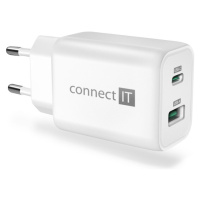 CONNECT IT Wanderer2 GaN nabíjací adaptér 1×USB-C + 1xUSB-A biely 33W PD