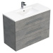 Kúpeľňová skrinka s umývadlom Naturel Cube Way 100x76,5x46 cm matný betón CUBE461003BEMOD