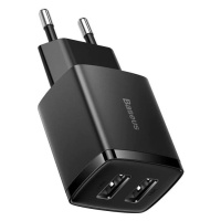 Nabíjačka Baseus Compact Quick Charger, 2x USB, 10.5W (black)