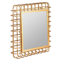 Estila Luxusné zlaté art deco otočné nástenné zrkadlo Philip s rámom s drôteným dizajnom 76 cm