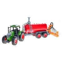 Kids Globe Farming traktor voľný chod 49cm s cisternou striekajúcou vodu