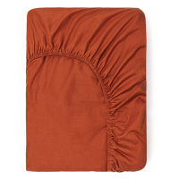 Tmavá oranžová bavlnená elastická plachta Good Morning, 90 x 200 cm