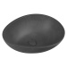 PUNC betónové umývadlo vrátane výpuste, 53x39 cm, čierny granit BH7001