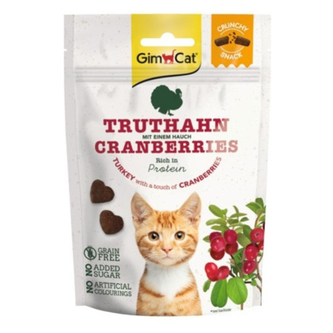 GIMCAT Crunchy Snacks moriak s brusnicami maškrta pre mačky 50 g Gimborn