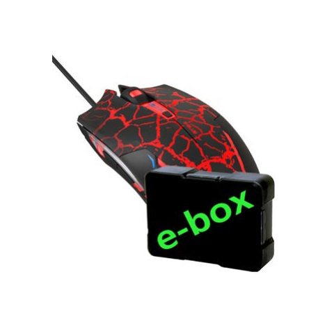 Myš drátová USB, E-blue Cobra, černo-červená, optická, 2500DPI, e-box