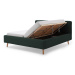 Zelená menčestrová posteľ s roštom a úložným priestorom Meise Möbel Mattis Cord, 180 x 200 cm