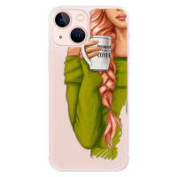Odolné silikónové puzdro iSaprio - My Coffe and Redhead Girl - iPhone 13 mini