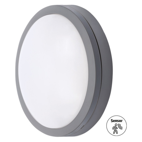 Solight LED vonkajšie osvetlenie so senzorom Siena, sivé, 20W, 1500lm, 4000K, IP54, 23cm