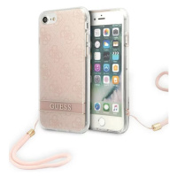 Kryt Guess GUOHCI8H4STP iPhone SE 2022 / SE 2020 / 7/ 8 pink hardcase 4G Print Strap (GUOHCI8H4S
