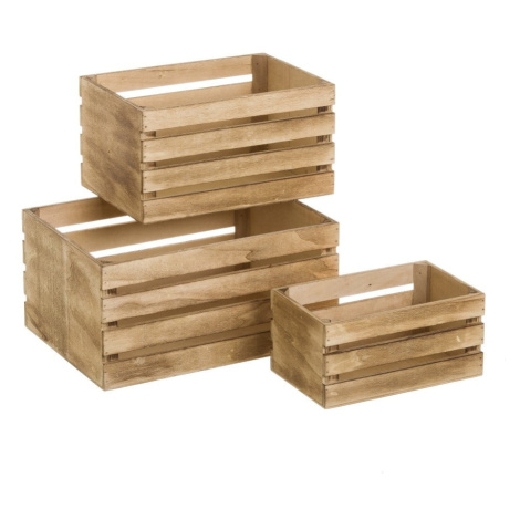 Úložné boxy v prírodnej farbe v súprave 3 ks 31x23x15 cm – Casa Selección