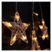 Solight LED vonkajší vianočný záves Hviezdy, šírka 3 m, 123 LED, IPP44, 3x AA, teplá biela