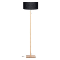 Stojacia lampa s čiernym tienidlom a konštrukciou z bambusu Good&Mojo Fuji