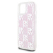 DKNY Liquid Glitter Checkered Pattern Zadný Kryt pre iPhone 15 Pink