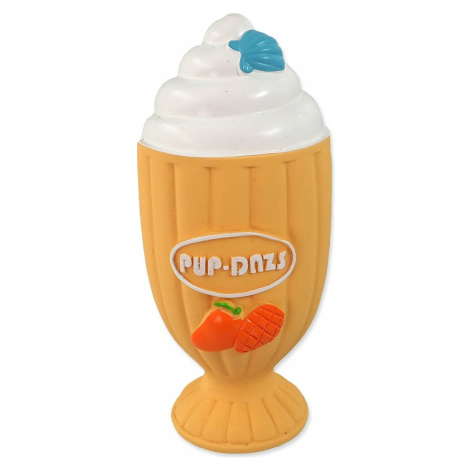 Hračka DF Latex pohár zmrzlinový so zvukom oranžová 15cm Dog Fantasy