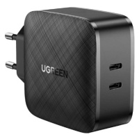 Sieťová nabíjačka Ugreen CD216, 2x USB-C 66W, PD 3.0 Quick Charge 3.0, čierna