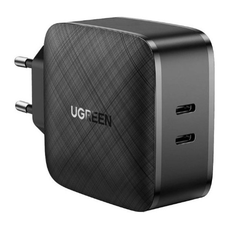 Sieťová nabíjačka Ugreen CD216, 2x USB-C 66W, PD 3.0 Quick Charge 3.0, čierna