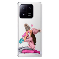 Odolné silikónové puzdro iSaprio - Kissing Mom - Brunette and Girl - Xiaomi 13 Pro