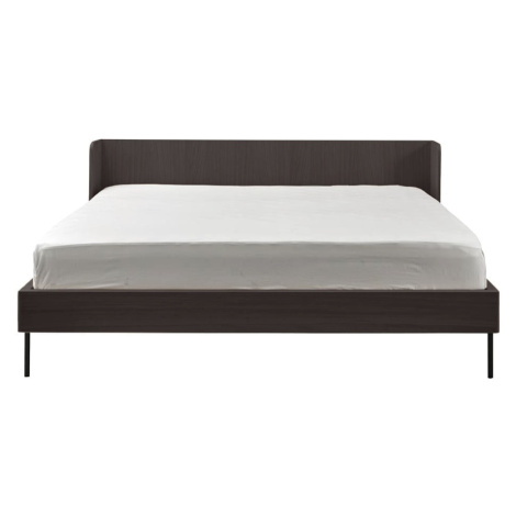 Čierna dvojlôžková posteľ v dekore duba 180x200 cm Wrap – Bonami Selection