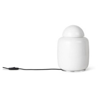 Ferm LIVING Stolná lampa Bell, sklo, biela, výška 27,7 cm