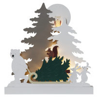 Biela svetelná dekorácia s vianočným motívom Forest Friends – Star Trading