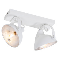 Priemyselné stropné svietidlo biele so strieborným 2-svetlom nastaviteľné - Magnax