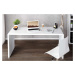 LuxD Kancelársky stôl Barter 140cm biely vysoký lesk 140 cm x 75 cm