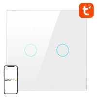 Prepínač Avatto LZTS02-EU-W2 ZigBee Touch Light Switch Dual Without Neutral TUYA (white)