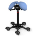 Sedlová stolička SALLI Swing Farba čalúnenia: Koža - modrá riflová #77237, Výška postavy: Vysoká