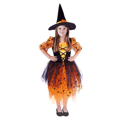 Rappa Detský kostým oranžová Čarodejnica