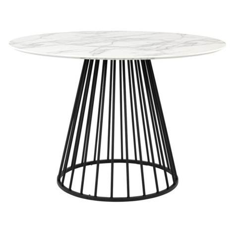 Okrúhly jedálenský stôl s doskou v dekore mramoru ø 110 cm Floris – White Label