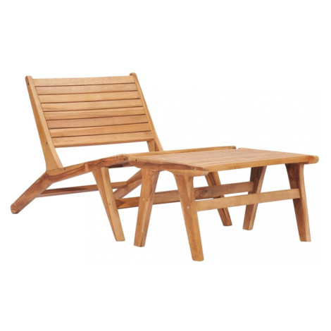 Záhradná stolička s podnožkou teakové drevo Dekorhome,Záhradná stolička s podnožkou teakové drev vidaXL