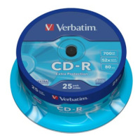 Verbatim CD-R, 43432, Extra Protection, 25-pack, 700MB, 52x, 80min., 12cm, bez možnosti potisku,