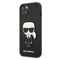 Kryt na Apple iPhone 13 Mini Karl Lagerfeld Saffiano Ikonik Karl`s Patch KLHCP13SOKPK čierne