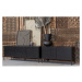 Čierny TV stolík z borovicového dreva 150x56 cm Gravure – WOOOD
