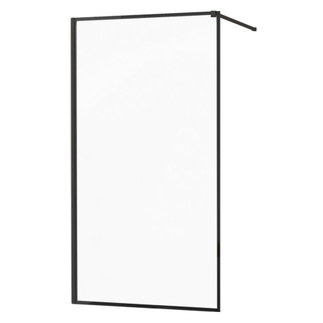 MEXEN/S - KIOTO Sprchová zástena WALK-IN 70x200 cm 8 mm, čierna, čierny profil 800-070-101-70-70