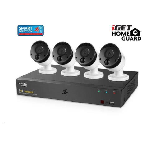 iGET HOMEGUARD HGNVK85304 PoE kamerový systém s detekciou pohybu SMART, 8-kanálový FullHD NVR + 