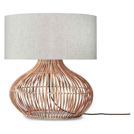 Stolová lampa s textilným tienidlom v krémovo-prírodnej farbe (výška 60 cm) Kalahari – Good&amp; Good&Mojo
