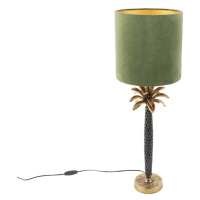 Stolová lampa v štýle art deco so zamatovým odtieňom zelená 25 cm - Areka