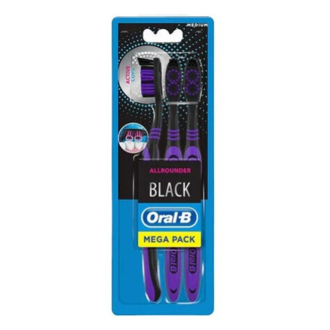 ORAL-B Black allrounder medium zubná kefka manuálna 3 ks